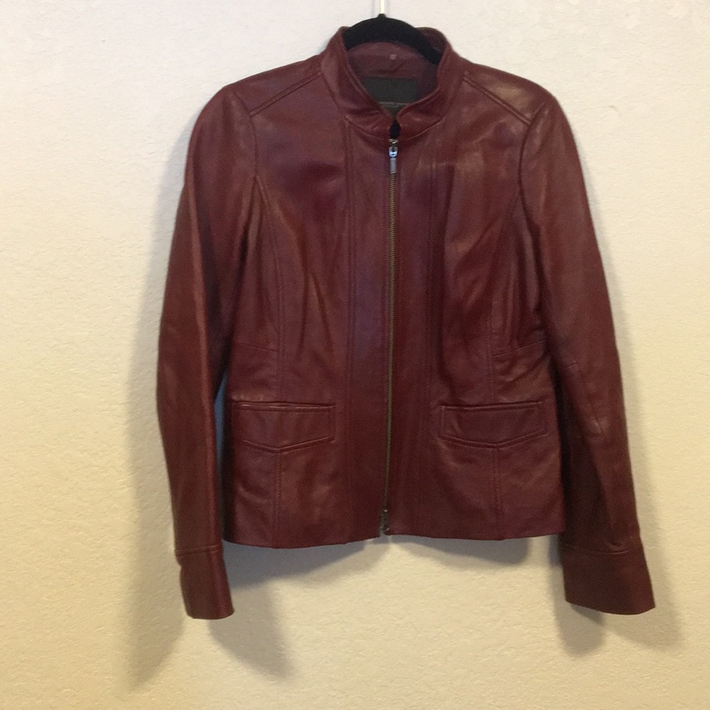 Classique Entier Red Leather Jacket Like New